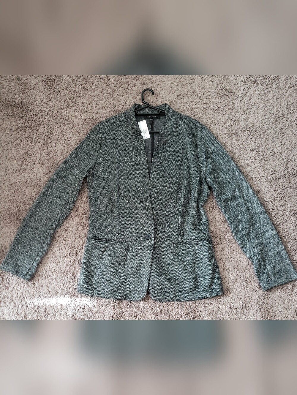 3 Piece Banana Republic Women's Gray Herringbone Blazer Set